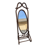Rattan psyche mirror