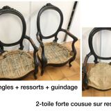 Old armchairs completely restored in a traditional way