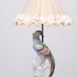 Porcelain Pheasant Table Lamp Germany 1950s