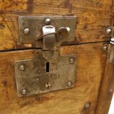 Former large wooden and iron trunk