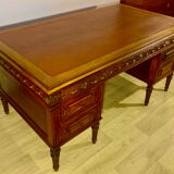 Renaissance style desk in solid oak, richly carved