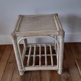 Rattan side table / bedside table 50s-60s