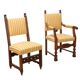 Fauteuils baroques anciens en noyer et tissu, Italie, XVII-XVIII siècle
