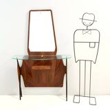 Ebonized Beech Hallway Console with Mirror, Ital