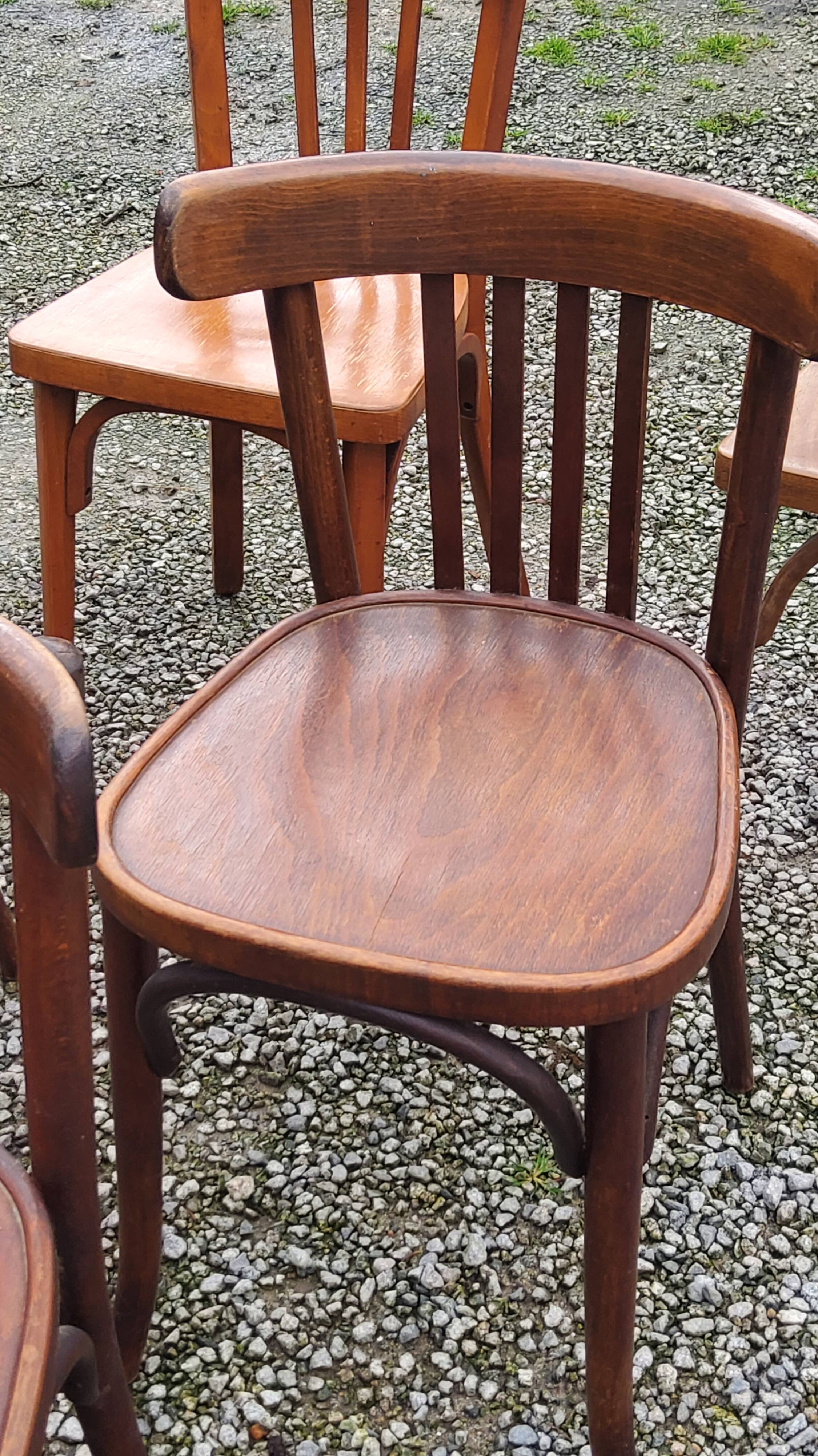 Set of 6 old bistro chairs Baumann and others