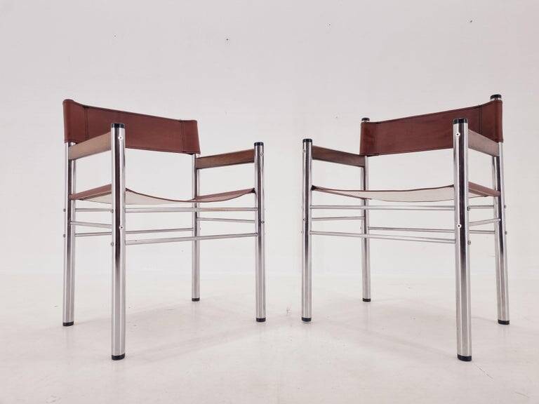 Pair of Rare Midcentury Tubular Design Armchairs, Germany, 1970s