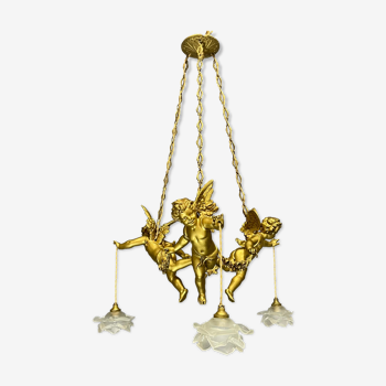 Cherub chandelier, art deco era 1930