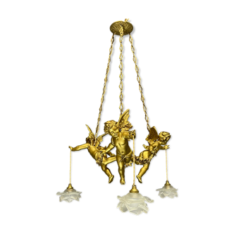 Suspension angelots, époque art déco 1930