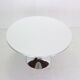 Börje johanson round white & chrome "tulip" dinning table, 1968 sweden