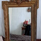 Golden Wood Mirror, stamped AB Bordeaux, Louis XVI style – Late 19th century