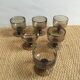 Lot de 6 verres coupes à pied vintage en verre bulle année 70