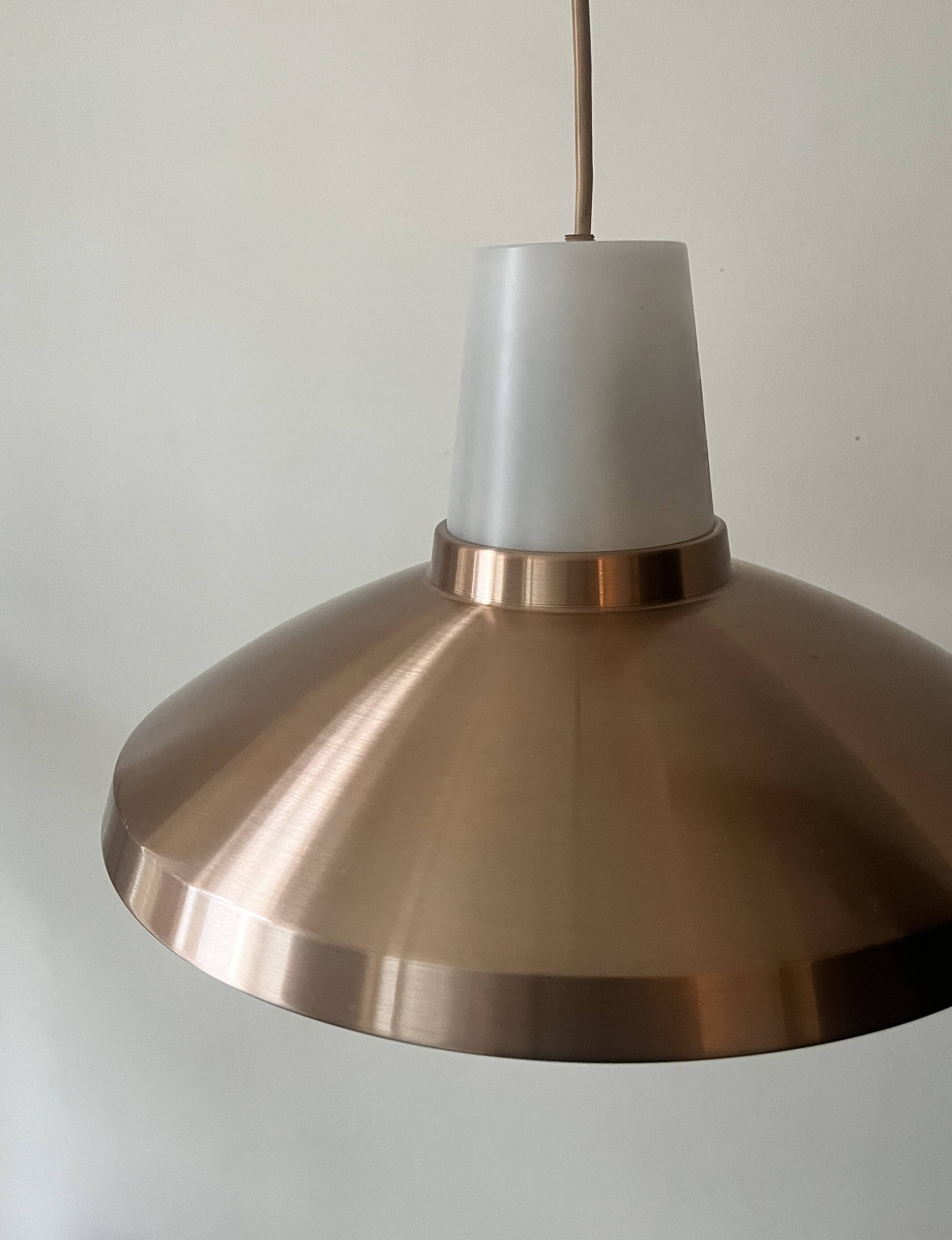 Mid-century Scandinavian pendant light in pink chrome metal, 1970s design
