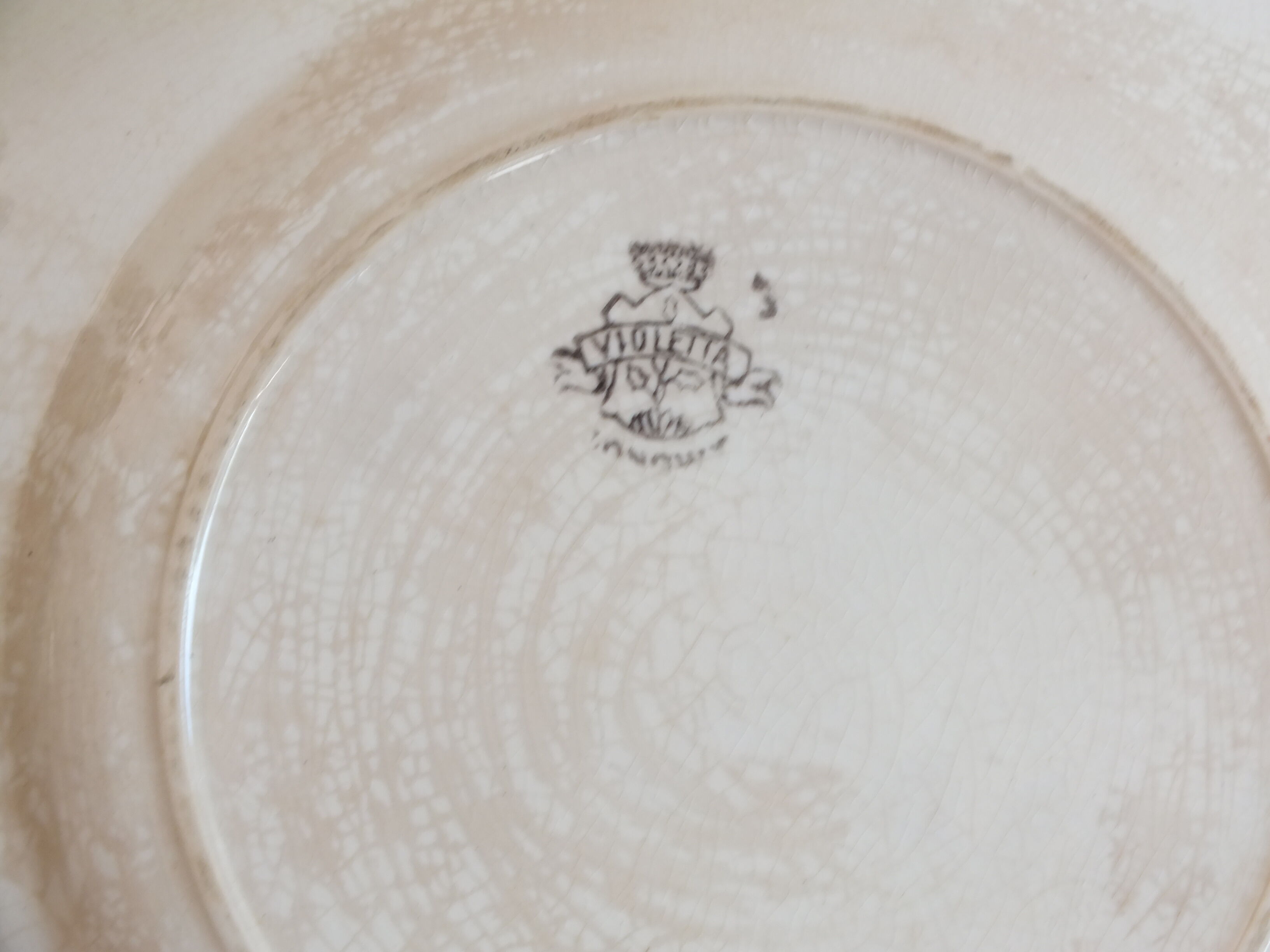 Set of 3 old dishes Longwy Violetta