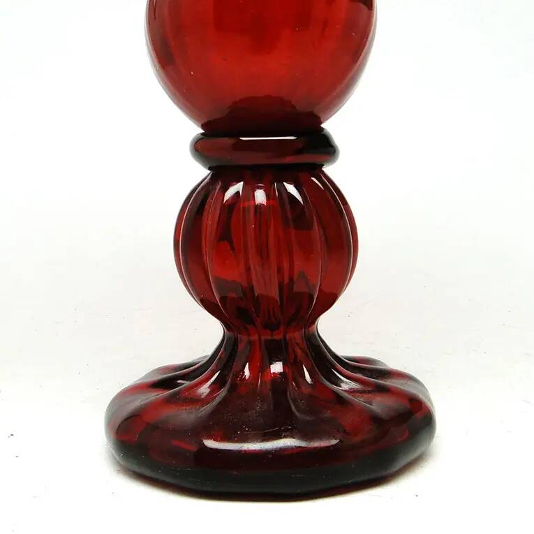 Vase, mid-century modern, red glass, designed by J. Słuczan-Orkusz, Poland, 1970s