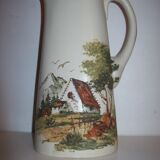 Ceramic pitcher with hand-painted decoration