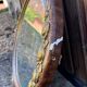 Vintage oval mirror – Patinated gold floral decorative frame