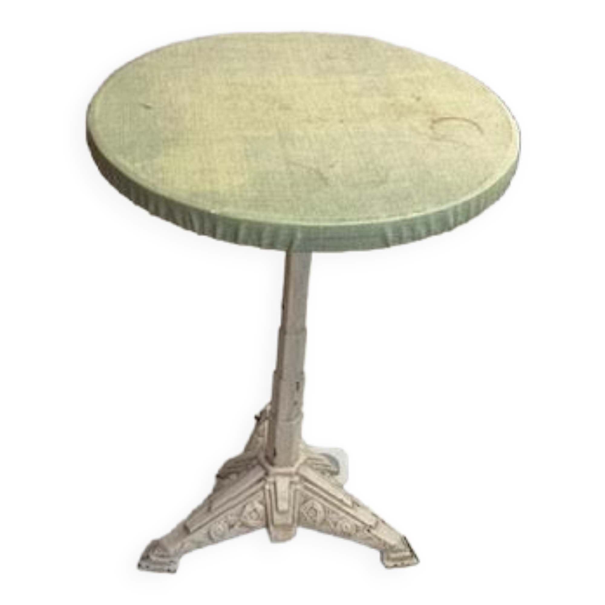 Round table with cast iron stand