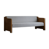 Mid Century Danish Daybed in solid pine, reupholstered in wool, 1980s