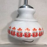 Old monte kitchen hanging white opaline drop vintage orange drawing