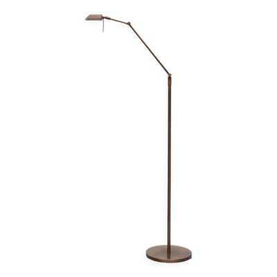 Lampe de sol halogène en bronze ajustable Ben Demmers des années 1980