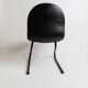 Vintage black leather cantilever chair with metal frame – 1980s Italian design