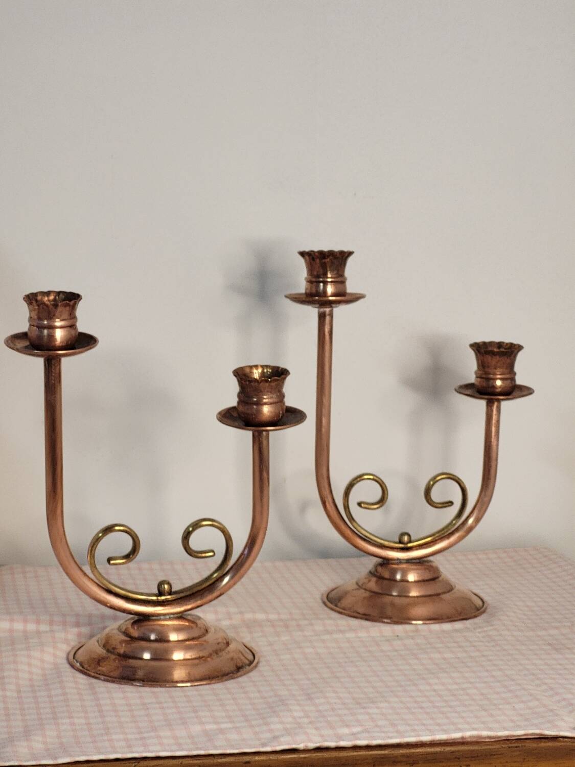 Copper candle holder