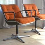 Pair of chairs by Charles Pollock, 1st edition, Edition Knoll