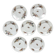 Set of 7 dessert plates in porcelain, butterfly pattern and wheat sheaves.