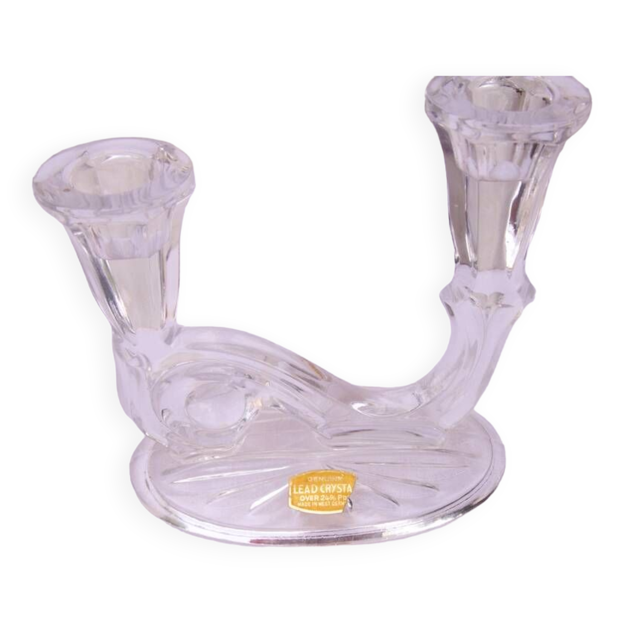west Germany double glass candle holder