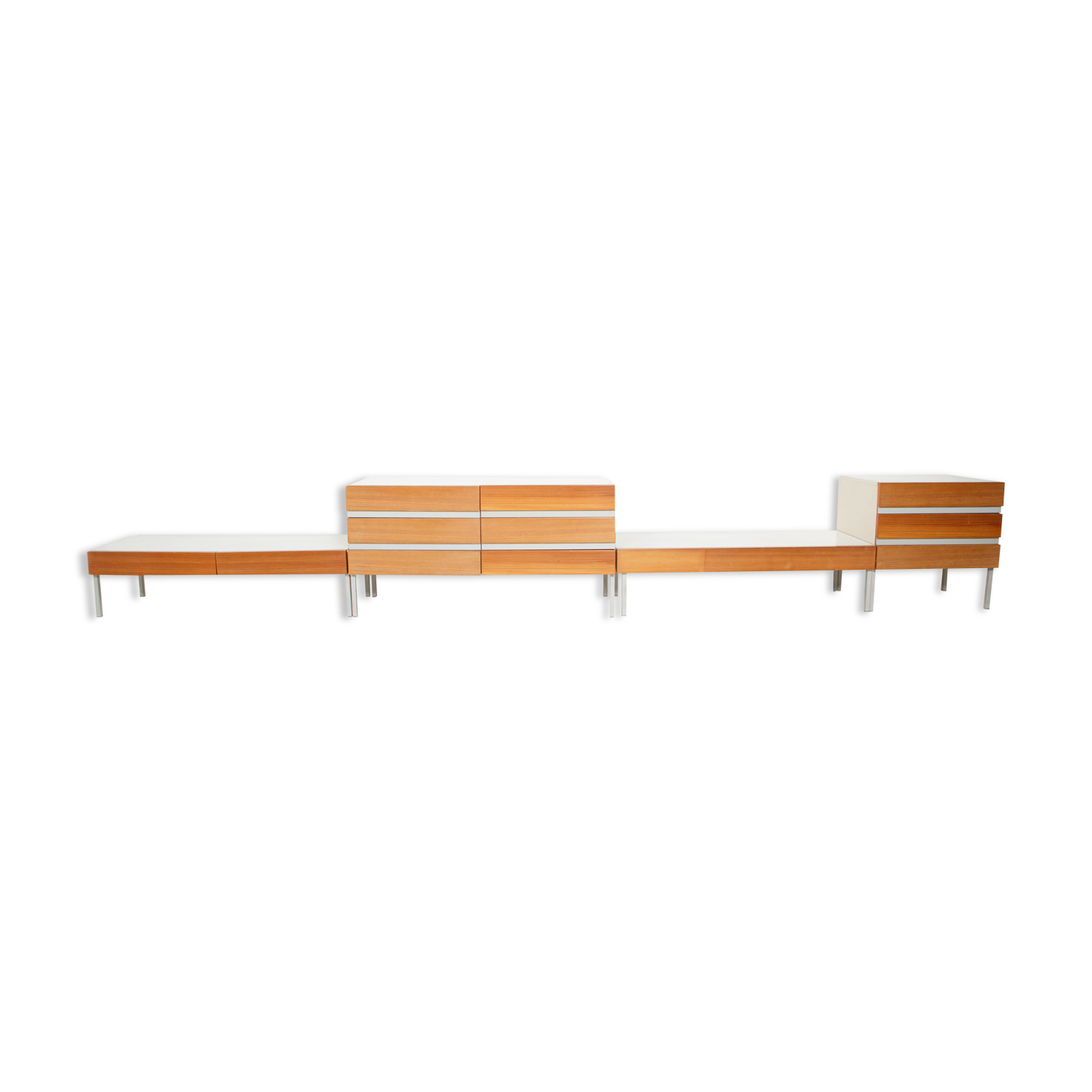 Vintage Interlübke set in light teak and white melamine