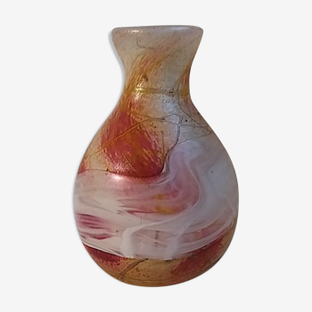 Murano hand-blown glass vase agate décor 1960/1970