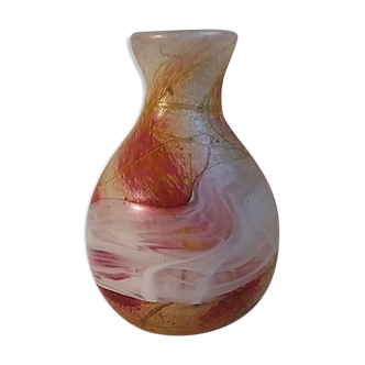 Murano hand-blown glass vase agate décor 1960/1970