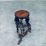 Handmade Vinewood and Oak Bar Stool, 1950s