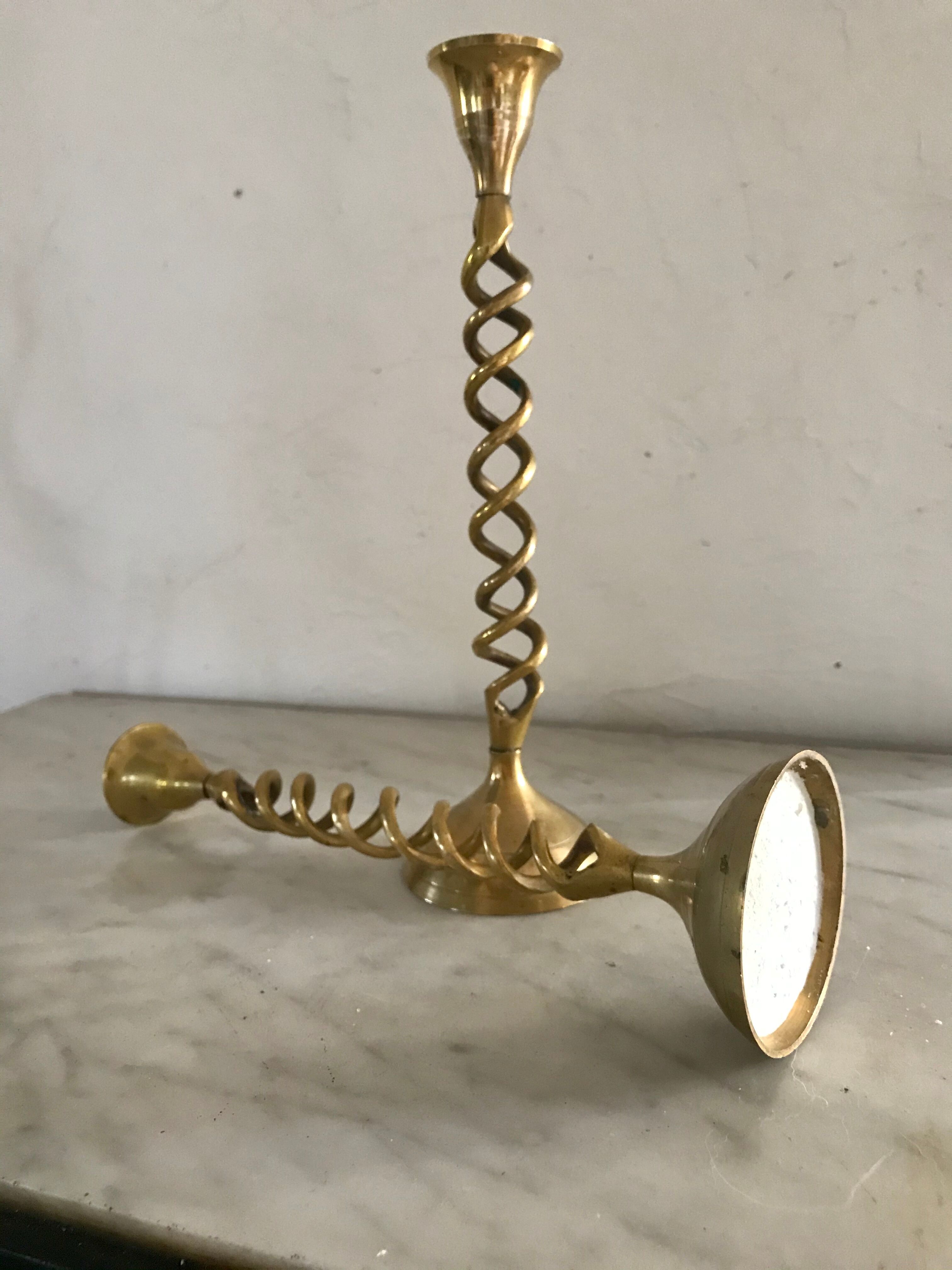 Pair of brass candlesticks