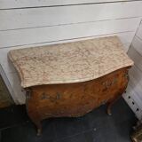 Louis XV style curved chest of drawers in marquetry