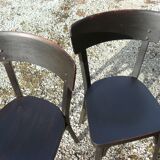 Pair of black bistro chairs
