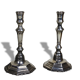 Pair of silver-plated bronze candlesticks
