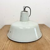 Industrial White Enamel Factory Pendant Lamp from Zaos, 1960s