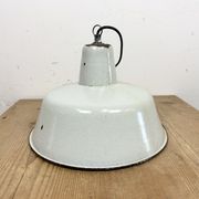 Industrial White Enamel Factory Pendant Lamp from Zaos, 1960s