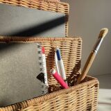 Vintage rattan storage basket