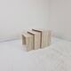 Italian 1980s Grooved Travertine Nesting Tables – Set of 3