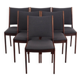 Ensemble de six chaises en palissandre, design danois, années 1960, designer : Johannes Andersen