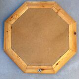 Octagonal pine mirror Scandinavian design from the 80s