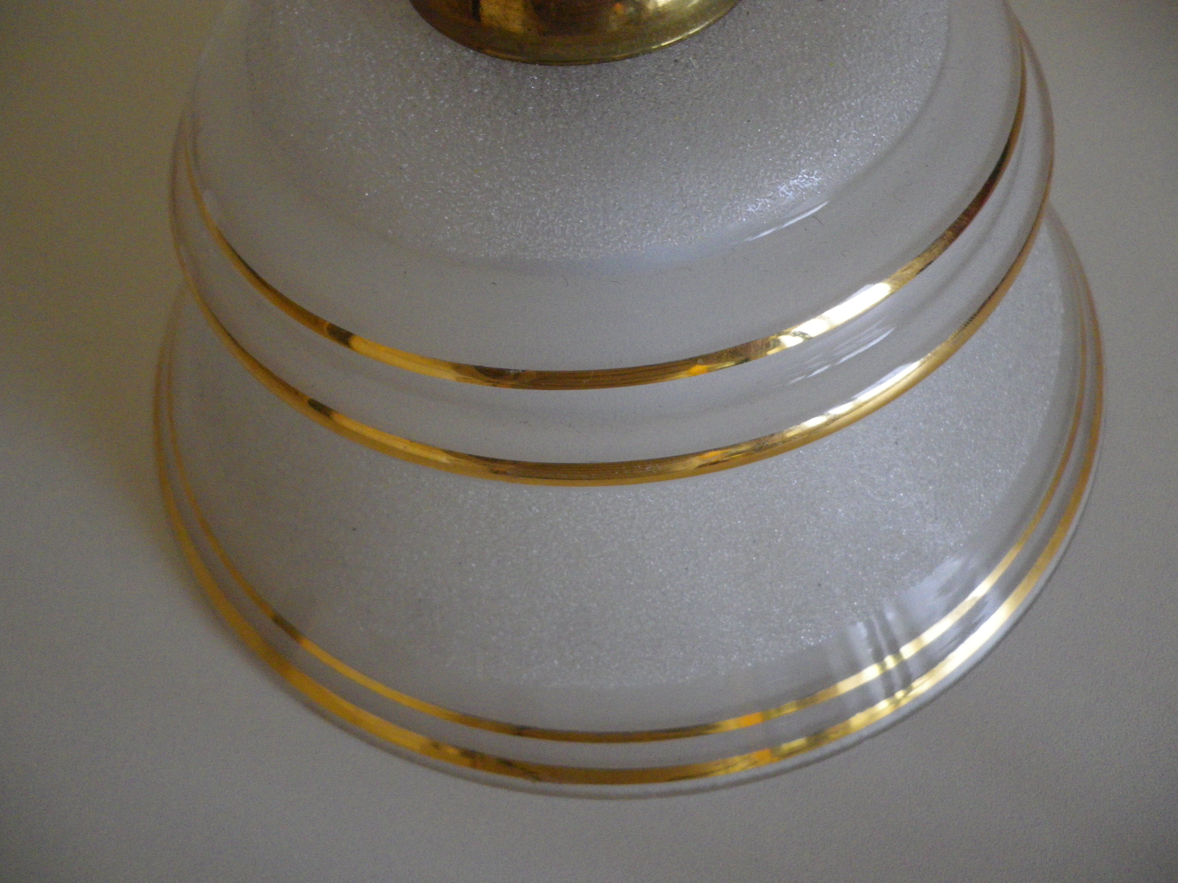 Suspension in brass and glass opaque granulated 1960s/1970s