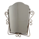 Vintage faceted mirror in a brass frame, 1950s.