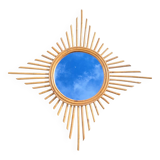 Vintage rattan sun mirror circa 1970