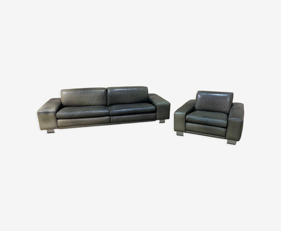 Canapé et un fauteuil cuir Roche Bobois