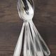 Set of 6 forks and 6 spoons in silver metal with punches