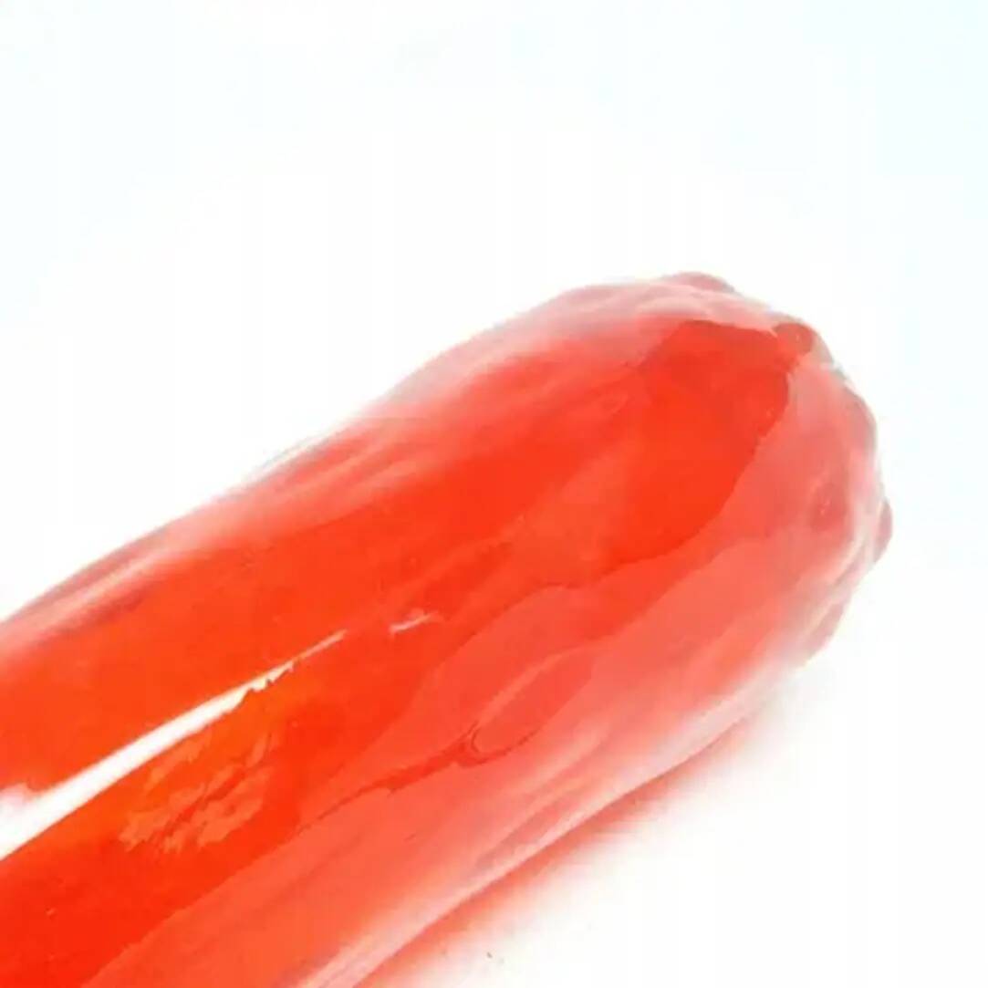 Bean vase, red glass, Ząbkowice, Poland, 1970s