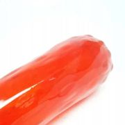 Vase en forme de haricot, en verre rouge, Ząbkowice, Pologne, années 1970